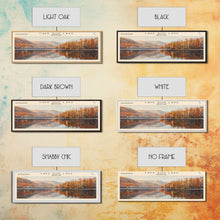 Cargar imagen en el visor de la galería, Cave Run Lake Kentucky Framed Canvas Print, Lake House Decor, Panoramic Wide Art, Travel Poster, Rustic Lake Painting, Nature Art
