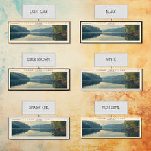 Cargar imagen en el visor de la galería, Cedar Creek Lake Kentucky Framed Canvas Print, Panoramic Lake House Decor, Wide Wall Art, Travel Poster, Rustic Lake Painting, Nature Art
