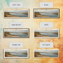 Cargar imagen en el visor de la galería, Cheney Reservoir Kansas Framed Canvas Print, Panoramic Lake House Decor, Wide Wall Art, Travel Poster, Rustic Lake Painting, Home Decor
