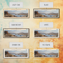 Cargar imagen en el visor de la galería, Choke Canyon Reservoir Framed Canvas Print, Panoramic Lake House Decor, Wide Wall Art, Travel Poster, Modern Lake Painting, Nature Art
