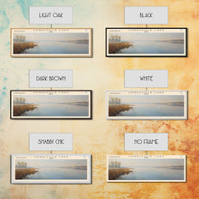 Cargar imagen en el visor de la galería, Conway Lake New Hampshire Framed Canvas Print, Lake House Decor, Panoramic Wide Art, Travel Poster, Rustic Lake Painting, Home Decor
