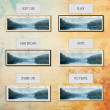 Cargar imagen en el visor de la galería, Cormorant Lake Framed Canvas Print, Lake House Decor, Panoramic Wide Art, Travel Poster, Rustic Lake Painting, Home Decor
