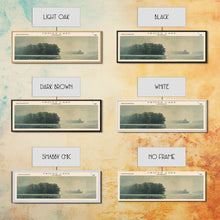 Load image into Gallery viewer, Cross Lake Louisiana Framed Canvas Print, Panoramic Lake House Decor, Wall Art, Travel Poster, Rustic Lake Painting, Nature Art
