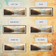 Load image into Gallery viewer, Cumberland Lake Framed Canvas Print, Lake House Art, Panoramic Wall Art, Travel Poster, Modern Lake Painting, Nature Art
