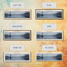 Load image into Gallery viewer, Davy Lake Framed Canvas Print, Lake House Decor, Panoramic Wall Art, Travel Poster, Rustic Lake Painting, Home Decor
