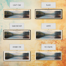 Load image into Gallery viewer, Echo Lake Montana Framed Canvas Print, Panoramic Lake House Decor, Wall Art, Travel Poster, Modern Lake Painting, Nature Art
