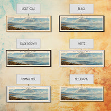 Load image into Gallery viewer, El Vado Lake New Mexico Framed Canvas Print, Lake House Art, Panoramic Travel Poster, Wall Art, Modern Lake Painting, Home Decor
