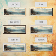 Cargar imagen en el visor de la galería, Farrington Lake New Jersey Framed Canvas Print, Lake House Decor, Panoramic Wall Art, Travel Poster, Modern Lake Painting, Nature Art
