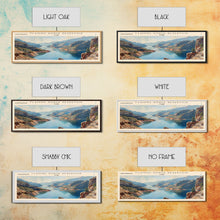 Cargar imagen en el visor de la galería, Flaming Gorge Reservoir Utah Framed Canvas Print, Lake House Art, Panoramic Wall Art, Travel Poster, Beautiful Lake Painting, Home Decor
