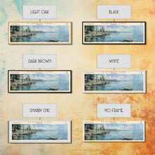 Cargar imagen en el visor de la galería, Flathead Lake Montana Framed Canvas Print, Lake House Art, Panoramic Wall Art, Travel Poster, Captivating Lake Painting, Home Decor

