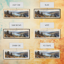 Carregar imagem no visualizador da galeria, Glendo Reservoir Wyoming Framed Canvas Print, Panoramic Lake House Decor, Wall Art, Travel Poster, Beautiful Lake Painting, Nature Art
