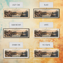 Load image into Gallery viewer, Sylvan Lake South Dakota Panoramic Wall Art, Framed Canvas Print, Lake House Decor, Travel Poster, Scenic Lake Scene, Living Room Decor
