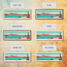 Carregar imagem no visualizador da galeria, Alamo Lake Arizona Framed Canvas Print, Panoramic Travel Poster, Midcentury Modern Wall Art, Pop Art, Scenic Bedroom Art
