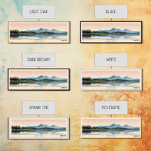Carregar imagem no visualizador da galeria, Atlin Lake British Columbia Framed Canvas Print, Panoramic Travel Poster, Midcentury Modern Wall Art, Pop Art, Bedroom Decor
