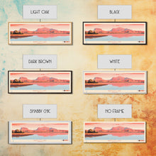 Load image into Gallery viewer, Bartlett Lake Arizona Framed Canvas Print, Panoramic Wall Art, Midcentury Modern, Pop Art, Travel Poster, Scenic Bedroom Art
