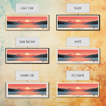 Load image into Gallery viewer, Boysen Reservoir Wyoming Framed Canvas Print, Panoramic Travel Poster, Midcentury Modern Wall Art, Pop Art, Nature Bedroom Decor, Scenic Lake House Art
