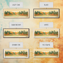 Carregar imagem no visualizador da galeria, Canobie Lake New Hamphire Framed Canvas Print, Midcentury Modern Panoramic Wall Art, Living Room Decor, Pop Art, Travel Poster Art, Scenic Nature Painting
