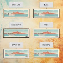 Carregar imagem no visualizador da galeria, Canyon Ferry Lake Montana Framed Canvas Print, Pop Art Panoramic Travel Poster, Bedroom Decor, Midcentury Modern, Wall Art, Scenic Lake House, Nature Art
