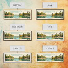 Cargar imagen en el visor de la galería, Carters Lake Georgia Framed Canvas Print, Pop Art Panoramic Travel Poster, Midcentury Modern, Wall Art, Scenic Nature Painting, Bedroom Decor, Living Room Art
