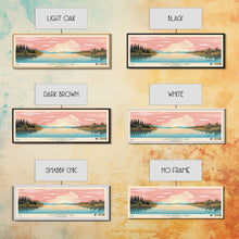 Cargar imagen en el visor de la galería, Clear Springs Lake Mississippi Framed Canvas Print, Pop Art Panoramic Travel Poster, Midcentury Modern, Wall Art, Scenic Nature Painting, Bedroom Decor, Living Room Art
