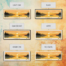 Cargar imagen en el visor de la galería, Clearwater Lake Missouri Framed Canvas Print, Pop Art Panoramic Travel Poster, Midcentury Modern, Wall Art, Scenic Nature Painting, Bedroom Decor, Living Room Art
