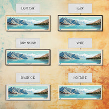 Cargar imagen en el visor de la galería, Convict Lake California Framed Canvas Print, Midcentury Modern Panoramic Wall Art, Living Room Decor, Pop Art, Travel Poster Art, Nature Art, Lake House Decor
