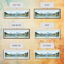 Load image into Gallery viewer, East Lake Oregon Framed Canvas Print, Panoramic Landscape Art, Midcentury Modern, Pop Art, Living Room Wall Art, Travel Poster, Beautiful Nature Art
