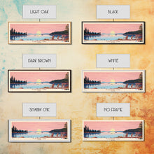 Cargar imagen en el visor de la galería, Flagstaff Lake Maine Framed Canvas Print, Panoramic Wall Art, Midcentury Modern, Pop Art, Bedroom Decor, Travel Poster, Artistic Decor, Lake View
