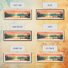 Load image into Gallery viewer, Lake Winnipesaukee, New Hampshire Panoramic Wall Art Framed Canvas Print, Midcentury Modern, Pop Art, Home Decor, Travel Poster, Living Room Art

