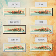 Load image into Gallery viewer, Lower Red Lake, Minnesota Panoramic Wall Art Framed Canvas Print, Midcentury Modern, Pop Art, Home Decor, Travel Poster, Living Room Art
