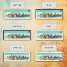 Load image into Gallery viewer, Damietta, Egypt Panoramic Travel Poster Canvas Print, Damietta, Egypt Painting, Egypt Art, Damietta Panoramic Travel Art, Travel Painting

