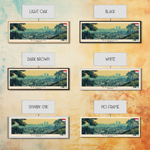 Load image into Gallery viewer, Bandung, Indonesia Panoramic Canvas Print, Bandung, Indonesia Painting, Indonesia Art, Bandung Travel Poster, Travel Art, Housewarming Gift
