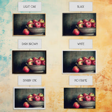 Cargar imagen en el visor de la galería, Farmhouse Kitchen Art, Framed Canvas Print, Still Life of Apples In A Rustic Bowl, Photography Print, Kitchen Decor, Rustic Country Kitchen
