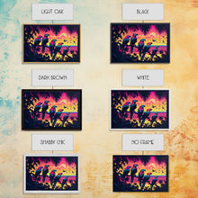 Load image into Gallery viewer, Tropical birds of paradise, synthwave, vaporwave wall art, framed canvas print
