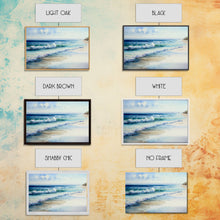 Load image into Gallery viewer, framed ocean art, beach wall art, framed wall art, living room wall decor, abstract landscape art, framed canvas print
