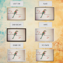 Cargar imagen en el visor de la galería, Colorful Oriole Bird On a Branch, Watercolor, Framed Canvas Print, Birdwatcher Art
