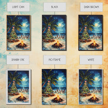 Carregar imagem no visualizador da galeria, A Beach Christmas Framed Canvas Print, Christmas Painting, Tropical Beach Xmas Decor

