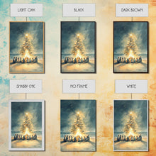 Cargar imagen en el visor de la galería, Christmas Beach Bonfire Framed Canvas Print, Christmas Painting Wall Art, Christmas Handmade Art, Best Gift Christmas Decor
