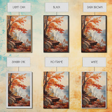 Carregar imagem no visualizador da galeria, Fall In The Virginia Mountains - Framed Canvas Print - Autumn Leaves Falling On The Mountain Lake Landscape
