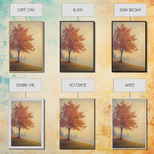 Load image into Gallery viewer, Framed Canvas Print of a Fall Landscape with Vibrant Autumn Tree and Leaves, Seasonal Wall Art, Best Gift Idea, Modern Farmhouse Decor
