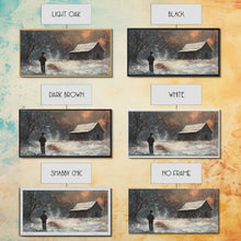 Load image into Gallery viewer, Cowboy On The Farm, Framed Canvas Print Fall Cowboy Wall Art Above Sofa Decor Moody Fall Western Wall Art
