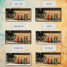Cargar imagen en el visor de la galería, Christmas Window Shopping Scene Framed Canvas Print, Nostalgic Winter Holiday Wall Art Decor, Best Christmas Gift Idea, City Christmas Decor
