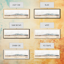 Load image into Gallery viewer, Ancud, Chile Watercolor Print, Vacation Gift, Chile Wall Art, Beach Painting, Beach Decor, Large Wall Art, Wood Frame Art
