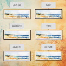 Load image into Gallery viewer, Bells Beach, Australia Watercolor Beach Print, Vacation Gift, Australia Wall Art, Framed Canvas Print, Framed Beach Painting
