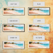 Load image into Gallery viewer, Crane Beach, Barbados Watercolor Beach Print, Vacation Gift, Barbados Wall Art, Framed Canvas Print, Framed Beach Painting
