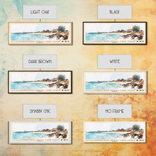 Load image into Gallery viewer, Curralinho Beach, Cape Verde, Senegal Watercolor Print, Vacation Gift, Senegal Wall Art, Beach Painting, Beach Decor, Large Wall Art, Wood Frame Art
