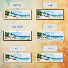 Load image into Gallery viewer, Dunn’s River Falls Beach, Jamaica Watercolor Print, Vacation Gift, Jamaica Wall Art, Beach Painting, Beach Decor, Large Wall Art, Wood Frame Art
