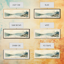 Load image into Gallery viewer, Flores Island, Portugal Watercolor Beach Print, Vacation Gift, Portugal Wall Art, Framed Canvas Print, Framed Beach Painting
