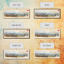 Carregar imagem no visualizador da galeria, Adapazar Turkey Panoramic Travel Poster, Framed Canvas Print or Metal Wall Art, Travel Art, Home Decor, Panoramic Painting, Midcentury Art
