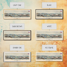 Carregar imagem no visualizador da galeria, Angarsk Russia Panoramic Travel Poster, Framed Canvas Print or Metal Wall Art, Travel Art, Home Decor, Panoramic Painting, Midcentury Art
